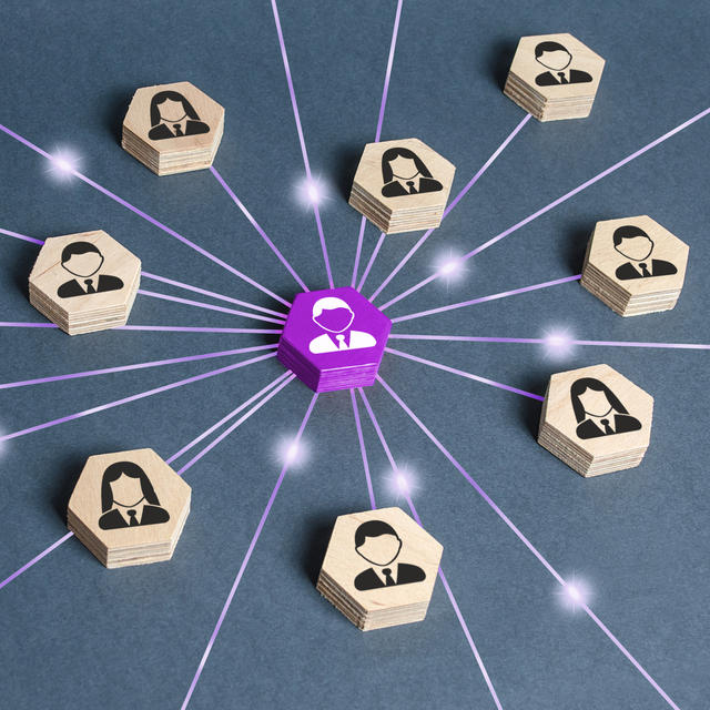 leader connected to employees network