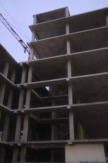 crane working on building under construction