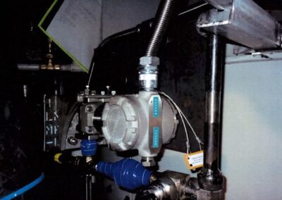 Joint maintenance to prevent leaks and installed new Rosemont transmitter